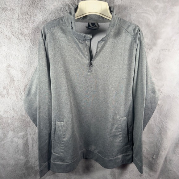 Under Armour Mens Quarter Zip Pullover Heather Gray Performance Mock Neck MD - Picture 2 of 7